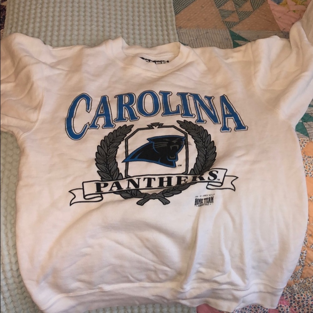White vintage panthers sweatshirt